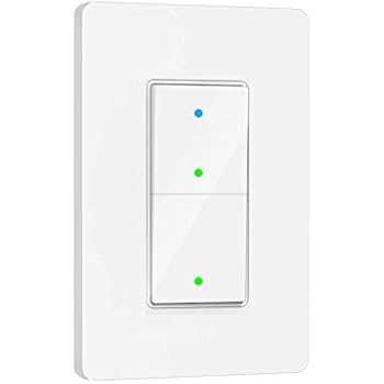 Smart Light Switch, 2 Way WiFi Smart Switch Button, Compatible with Alexa and Google Home, Remote Control with Timing Funtion, No Hub Required,Smart Life APP Provides Control from Anywhere