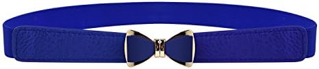 SyuerWomens 1" Width Bow Skinny Elastic Waist Belt Stretchy Belt Thin Belt