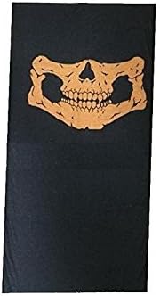 MBB 5 Pack Skull Mask Bandana Headwear Scary Dust-Proof Windproof Motorcycle Half Face Mask Golden