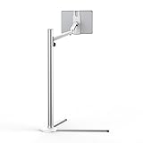 UPERGO Floor Stand for Cell Phones, Tablets and E-Readers, Height Adjustable, 360 Degree Rotating(UP-6S), Silver