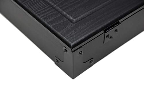 HAN'S DELTA Professional Bristle Dartboard Cabinet Set, Metal Corner Reinforcement, Regulation Steel Tip Dartboard, Includes 6 Steel Tip Darts and Scoreboards (Black)