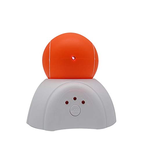 Nice Dream Automatic Cat Toy with LED Light, Cats Interactive Chase Toy for Cats Rotating Catch Training, Adjustable 3 Speeds (Orange Ball) - Thumbnail 4