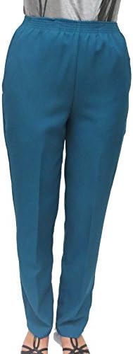 Poly/Gab Slacks - Elastic Waist for Dressing Ease - New Fall Colors Teal 14