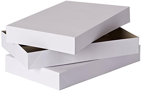 Holiday Seasons Christmas Decor Men's Shirt Size Gift Wrap Packaging Full White Plain Boxes - 6 Pack