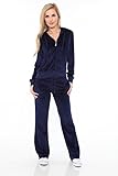 Women's Athletic Soft Velour Zip Up Hoodie and Sweat Pants Set
