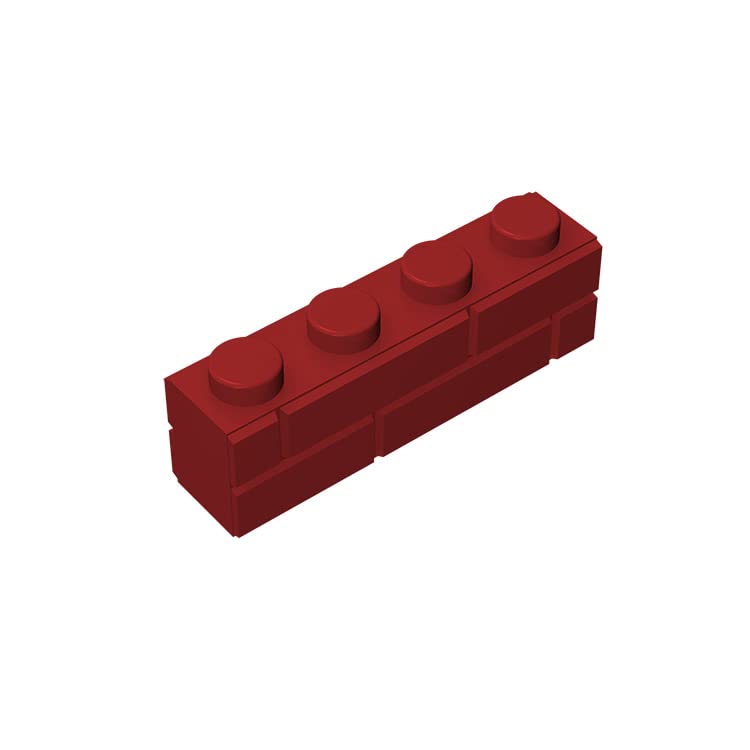 Classic Bulk Brick Block, Masonry Profile Bricks Wall Blocks Parts, 100 Pcs Persimmon Red 1x4 Masonry Profile Brick, Compatible with Lego Parts and Pieces 15533(Colour:Persimmon Red)