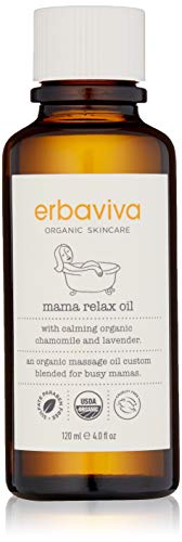 Erbaviva Mama Relax Oil, 4 Fl Oz – Organic Hydrating Oil for Pregnancy