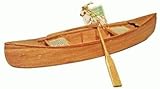 Hand-Crafted Wooden Canoe with Caneseat, Miniature