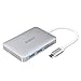 AUKEY USB-C Hub with HDMI, SD & microSD Card Reader, Dual USB 3.0 Ports, USB 2.0 Port and USB-C Power Delivery Charging Throughput for New MacBook Pro