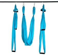 Aerial Yoga Swing - Trapeze Yoga Hammock Set - Yoga Sling Kit Inversion Therapy Exercise Accessories - Antigravity Swings Perfect for Strengthening &amp; Back Pain Relief - Comes with 2 Extensions Straps