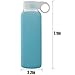 BONISON Durable Glass Water Bottle with Soft Colorful Silicone Sleeve, 9 oz, Blue