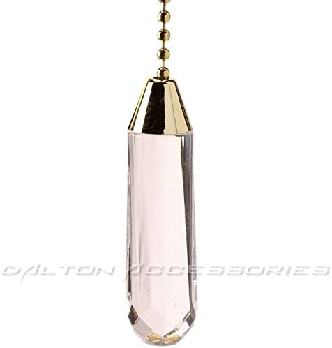 Crystal Effect Bathroom Light Pull with Brass Pull Chain / Pull Cord Replacement