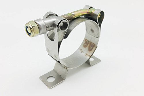 Autobahn88 Stainless Steel Hose T-Bolt Clamp with Stand Cradle, Fit for Hose OD Size = (2.25-2.5 Inch (57-65mm)), for BOSCH 044 Fuel Pump, Filter, Plumbing (Pack of 2)
