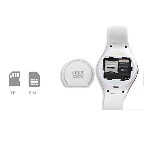L@YC New Intelligent Circular Screen Watch Support SIM Card TF Card Waterproof Heart Rate Monitoring Smart Watch, Gold