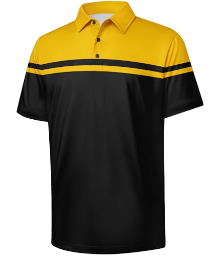 V VALANCH Men's Print Polo Shirt