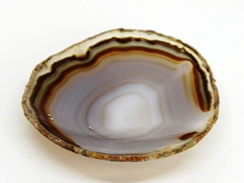 Bowl/Plate - Carved in Agate - Clean and unique cut from a natural geode - Weight: 80 g/Diameter: 9 cm