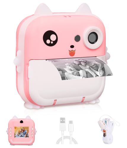 Câmera Instantânea (pink), Câmera Instantânea, Pode Imprimir Fotos, Grafite Diy, Vídeo HD, Pixels HD de 2400W