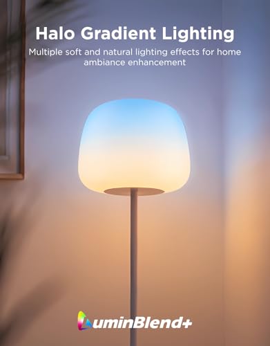 Govee Lantern Floor Lamp, Halo Gradient RGBICWW Smart Standing Lamp with Silicone Soft Lamp Shade, 1000K-10000K, 100+Scene Modes, Music Sync, 1400lm, Matter Compatible, Ideal for Living Room, Bedroom