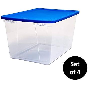 Amazon.com: Homz 56 Quart Snaplock Container Clear Storage Bin with Lid