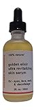GOLDEN ELIXIR ULTRA REVITALIZING SKIN SERUM, FOR EYES, FACE, NECK, DECOLLETAGE, 100% NATURAL, RICH IN VITAMINS, MINERALS, PROTEINS, OMEGA 3 & OMEGA 6 FATTY ACIDS, HEALING AND REJUVENATING OILS AND EXTRACTS, REDUCES AND PREVENTS WRINKLES CAUSED BY DEHYDRATION AND GENERAL AGING, IN TWO SIZES, 1FL OZ / 30ML, AND 2FL / 60ML, MADE IN THE USA, (2FL OZ / 60 ML).