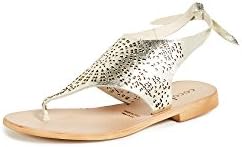 Cocobelle Women's Tye Perforated Sandals, Gold, 38 EU (8.5 B(M) US Women)