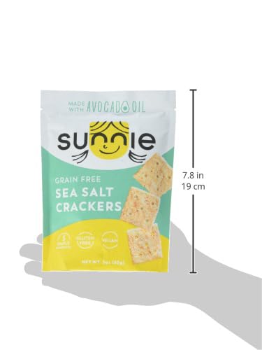 SUNNIE, CRACKERS GRAIN FREE SEA SALT, 3 OUNCE
