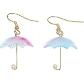 Cute Funny Resin Umbrella Drop Dangle Earrings Personality Mini Umbrella Weather Earrings Costume Holiday Jewelry for Women