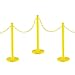 Mr. Chain Plastic Stanchion Kit with 50 Feet of 2-Inch Link Chain and C-Hooks, Yellow, Pack of 6 (71102-6)