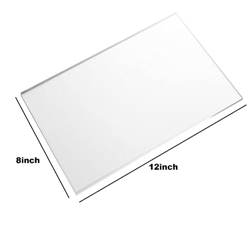 4 Pack Transparent Plastic Plexiglass Sheets, 8" x 12" x 0.04" Acrylic