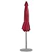 Sundale Outdoor 9 Feet Steel Half Umbrella Table Market Patio Umbrella with Crank and Strap for Garden, Deck, Backyard, Pool, 5 Steel Ribs, 100% Polyester Canopy (Red)