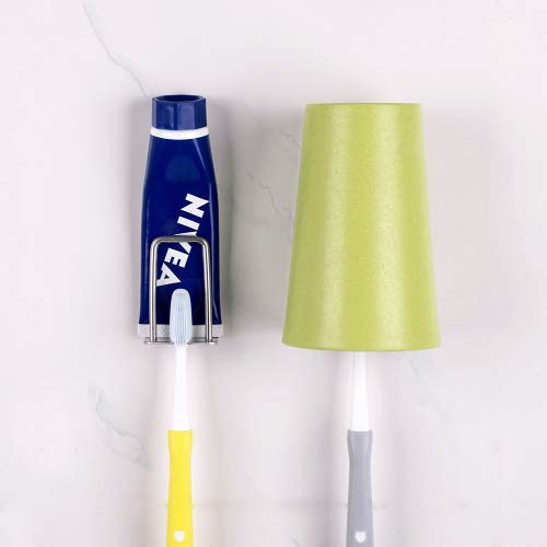 Sosanping Wall Mounted Toothbrush Holder with Self Adhesive-Brushed Stainless Steel (2-Pack)
