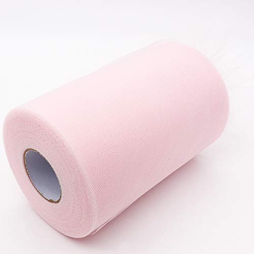 BIT.FLY 15 cm x 100 Yards (91.4 m) Roll of Tulle Snowflake Tutu Party Wraping Crafts Wedding Dress Sewing Craft Fabric Party Decoration with Ribbon Bow