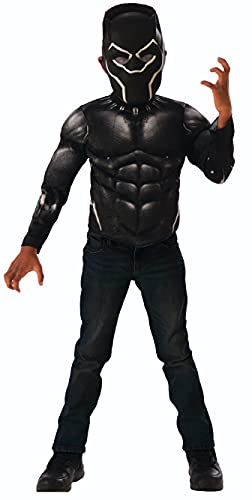 Rubies Imagine Child's Marvel Black Panther Movie Black Panther Muscle Chest Shirt Dress Up Set, Small