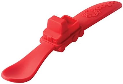 oogaa Home High-Grade Silicone Feeding Spoon Gentle on Gums. Fun Shape Toddlers Love! Truck, Red