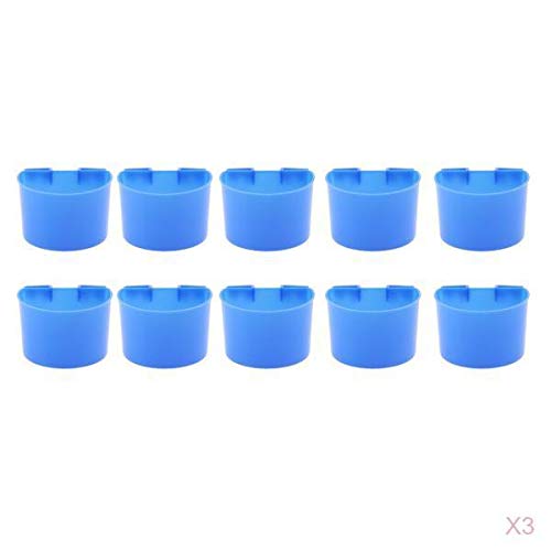 joyMerit 30 PCS Plastic Semi-Circular Bird Feeder Bowl, can be Used in Combination or Individually, Saving Space in The Bird Cage | S