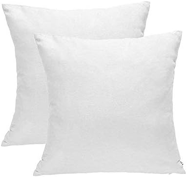 DOZZZ Set of 2 Premium Hypoallergenic Stuffer Pillow Insert Sham Square Form Cushion Polyester 16" L X 16" W