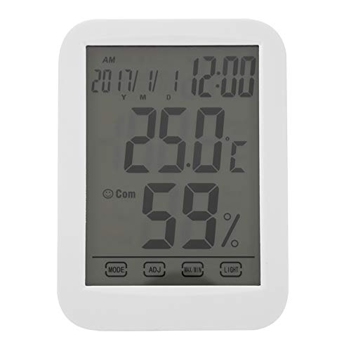 Digital Mini Instant-Read Temperature Touch Large Screen Clock Temperature and Humidity Meter Thermometer Digital Thermometer Digital Hygrometer for Household Office Gym Kitchen etc