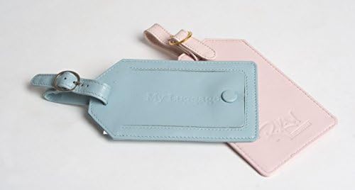 Leather Luggage Tag- Pale Pink