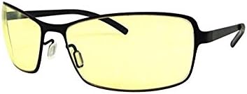 Evolution Eyes Advanced Full Rimmed Stainless Steel Video Gaming Glasses, Amber Tinted Lenses