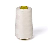 OULII Cotton Sewing Thread for Sewing Machine, Unbleached, 3000 Yards (White)