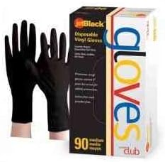 Jetblack Vinyl Gloves, Black, X-Large, 90 Count
