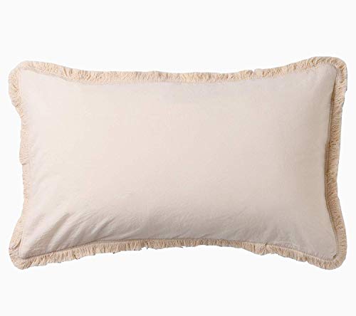Flber Outlet Pillow Queen Sham Begie Throw Pillow Cases Cotton Bed