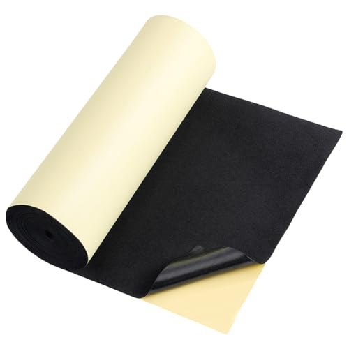 BENECREAT 118x7.87 inch Black Self Adhesive EVA Foam Roll, 1mm Thick Waterproof Foam Rubber Sheet for Furniture Protecting, Gap Filling, Costumes and Other Craft Project