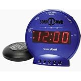 Sonic Bomb Loud Dual Alarm Clock with Vibrating Bed Shaker Blue - SBB500SSB