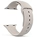 MoKo Apple Watch Band Series 1 Series 2, Soft Silicone Replacement Sports Band for 38mm Apple Watch 2015 & 2016 All Models, STONE (Not fit 42mm Versions)