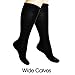 SocksLane Cotton Compression Socks for Women & Men. 15-20 mmHg Support Knee-High Black X/W