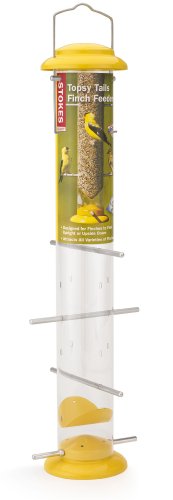 Stokes Select Topsy Turvy Finch Bird Feeder with Eight Perches, Yellow, 19-Inch tall, 1.5 lb Capacity