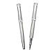 Rollerball Pens Set Fine Point for Men Black Gel Ink Classic Design Stainless Steel Micro 0.5mm with Pen Bag, 1 Extra Refill (Silver Barrel)