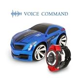 SZJJX Voice Command RC Car Rechargeable 2.4Ghz 6CH Smart Watch Radio Control Creative Voice Activated Racing Cars Remote Control Vehicles Truck Blue