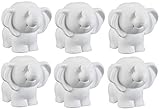 Creative Hobbies Tiny Tot Elephant, Case of 6, 4.25 Inch Tall, Unfinished Ceramic Bisque, with How to Paint Your Own Pottery Booklet